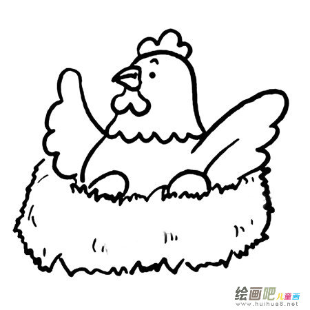 母鸡下蛋简笔画