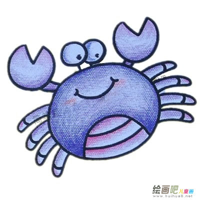 螃蟹简笔画彩色图片