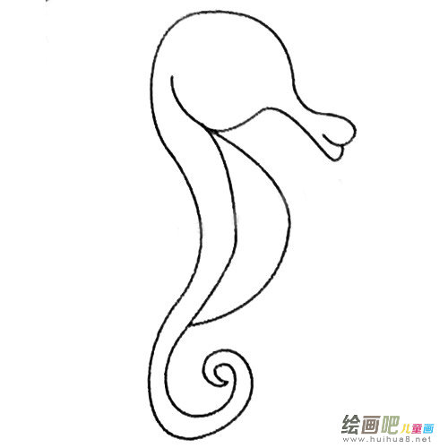 海马简笔画图片
