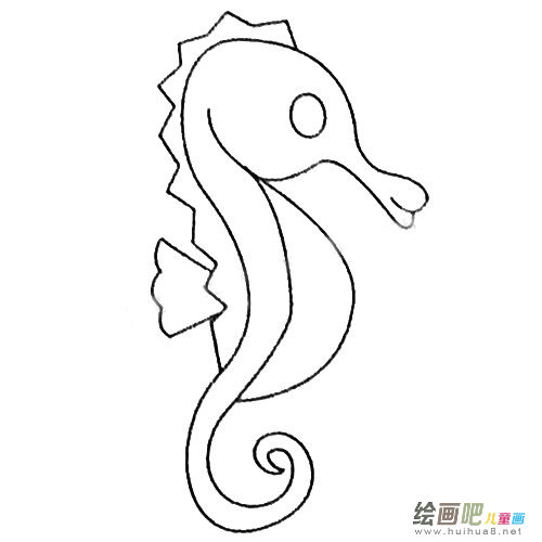海马简笔画图片