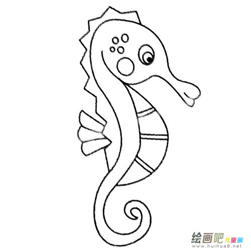 海马简笔画图片
