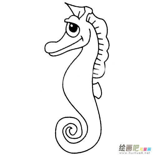海马简笔画图片