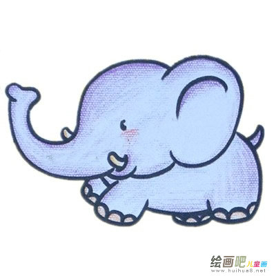 儿童学画大象简笔画的画法步骤教程