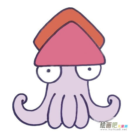 章鱼简笔画彩色图片