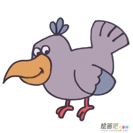 乌鸦简笔画彩色图片