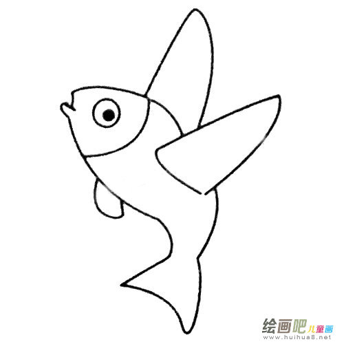 飞鱼简笔画