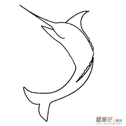 剑鱼简笔画图片