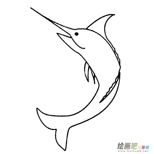 剑鱼简笔画图片