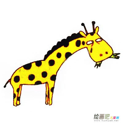 长颈鹿简笔画彩色图片