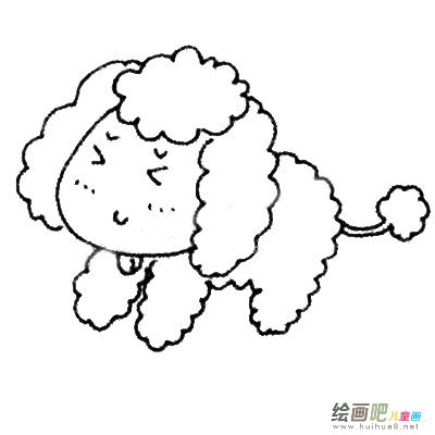 贵宾犬简笔画图片