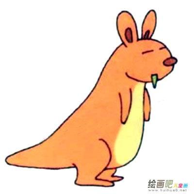 可爱袋鼠简笔画图片彩色