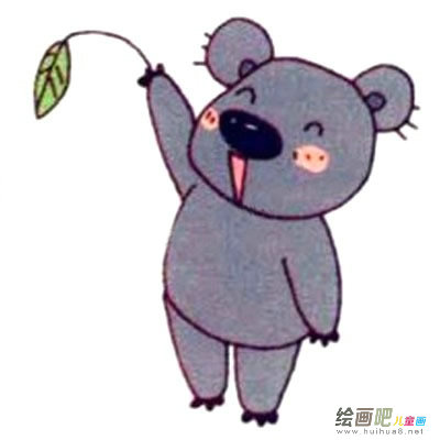 考拉简笔画彩色图片