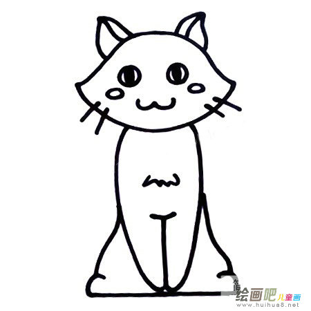 猫咪简笔画彩色图片