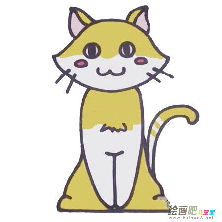 猫咪简笔画彩色图片