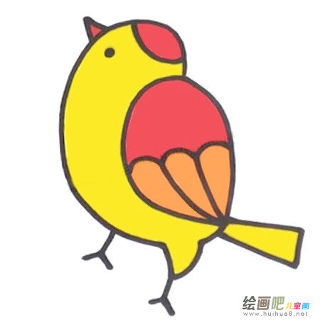黄雀简笔画彩色图片