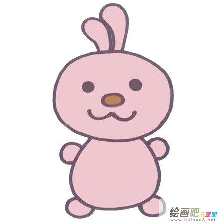 卡通兔子简笔画彩色图片