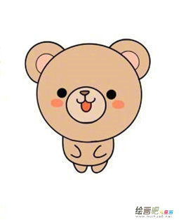 小熊简笔画彩色图片