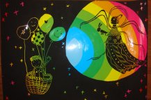 小学生中秋节赏月儿童画作品欣赏