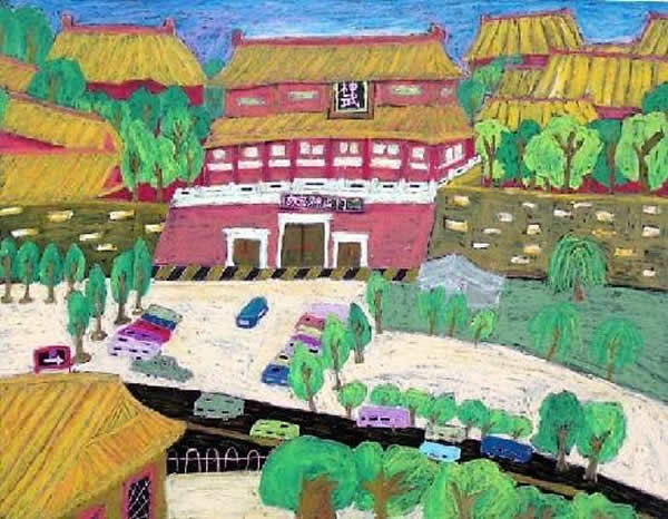 国庆节天安门儿童画图片 庆国庆优秀儿童画