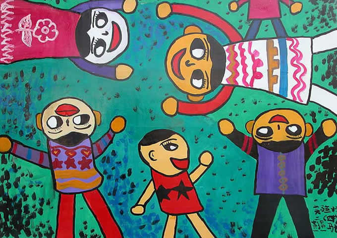 欢庆六一儿童画三年级 快乐的儿童节/水彩画图片