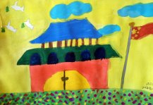 小学生北京天安门儿童画作品