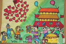 二年级天安门儿童绘画图片