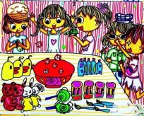 中秋节博饼儿童图画作品图片