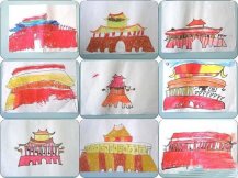 幼儿园天安门的儿童画作品