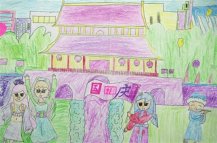 小学六年级国庆节儿童绘画