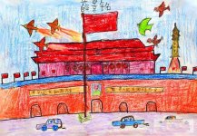 北京天安门广场儿童画