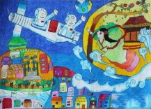 庆中秋迎国庆儿童画