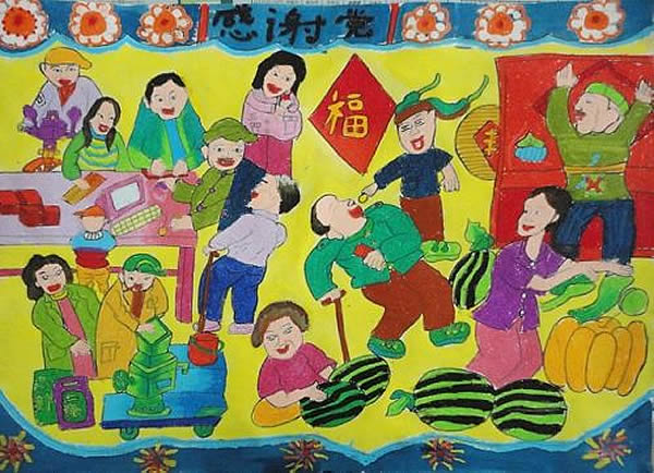 庆元旦儿童画：儿童画庆元旦作品欣赏