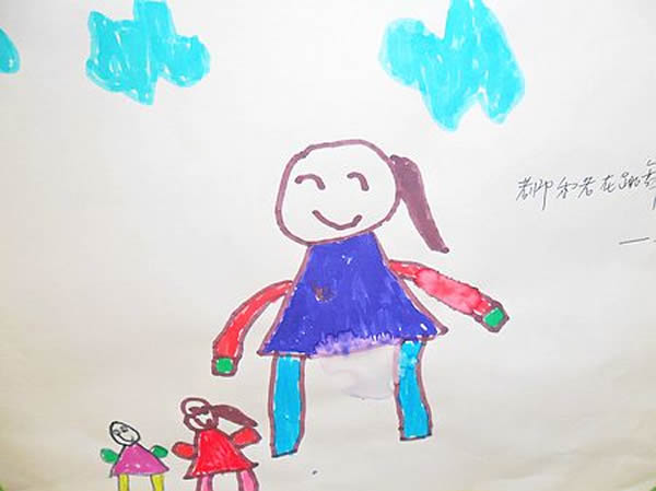 教师节小班儿童画 庆祝教师节儿童画/水彩画图片