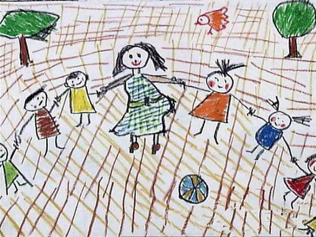 教师节题材的儿童画欣赏 庆祝教师节儿童画/油棒画图片