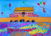 北京天安门儿童画