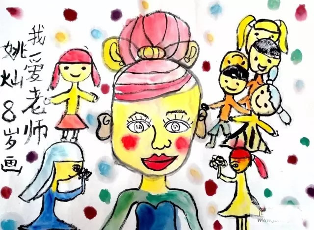 小学二年级关于教师节的儿童画作品图片