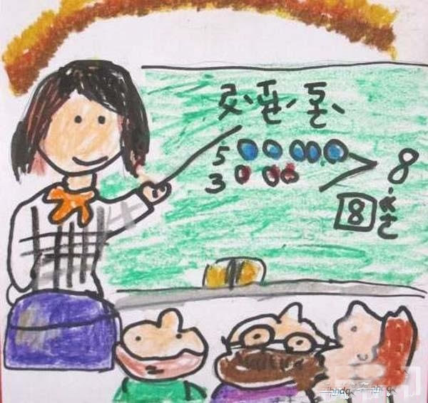 教师节送给老师的画 上课的老师图画