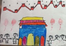 国庆节天安门儿童画