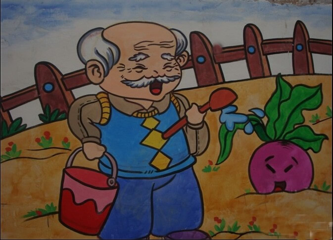 九九重阳节主题儿童画作品分享 开心的爷爷