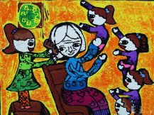 重阳节孝敬老人的儿童画