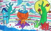 疯狂的万圣节儿童画