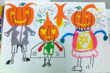 幼儿园中班万圣节人物儿童画