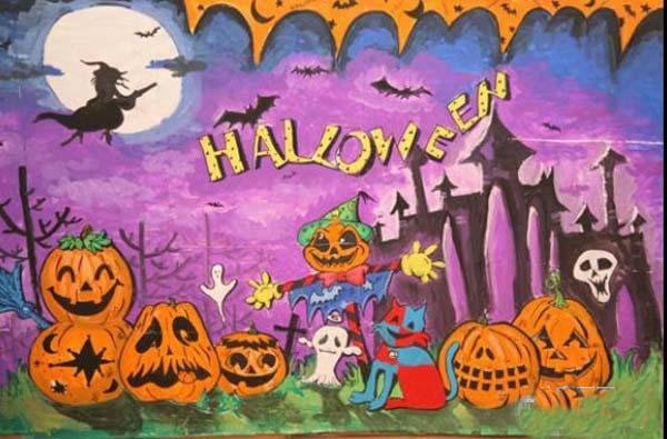 万圣节儿童画一等奖绘画作品欣赏