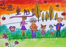 感恩重阳节儿童画