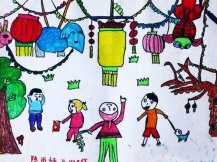 三年级正月十五元宵节儿童画