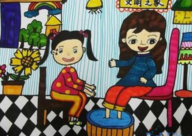 表达对妈妈的爱的图画 - 母亲节主题的儿童画优秀作品