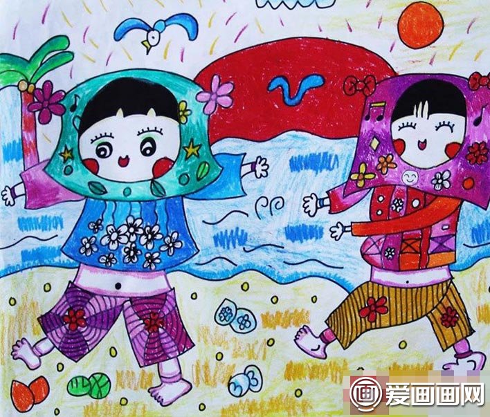庆祝六一儿童节水彩画图片作品欣赏