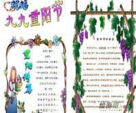 重阳节手抄报：祝你重阳开怀，幸福永久!