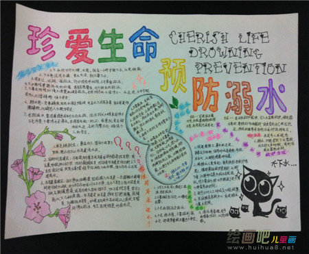 防溺水手抄报：夏日游泳要防溺水