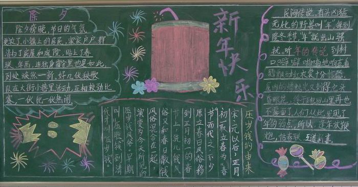 迎新年黑板报：美国新年习俗